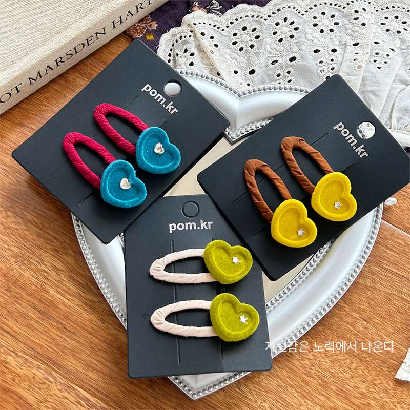 Velvet Star Hair Clips  – Korean-Inspired Bang & Broken Hair Pins (Pack of 3)