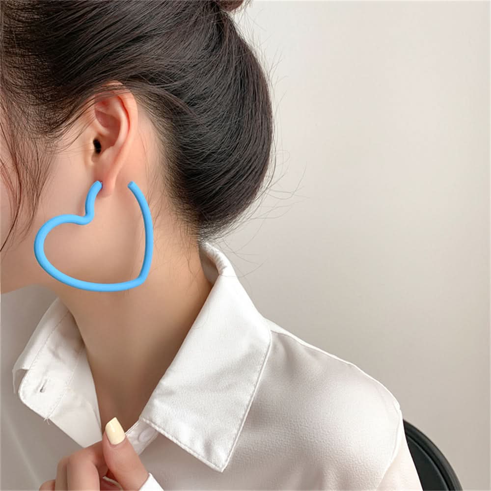 Candy Color Love Earrings - Acrylic Open Hoop for Women