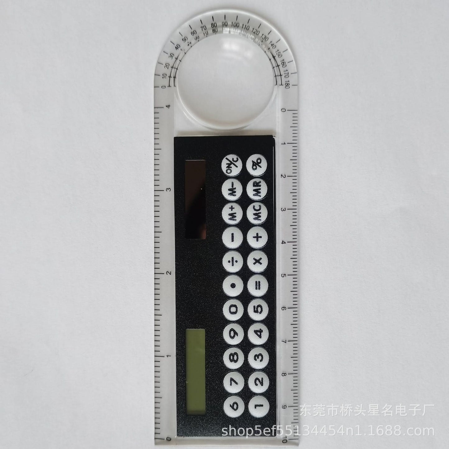 Multifunctional Protractor Ruler with Magnifying Glass
