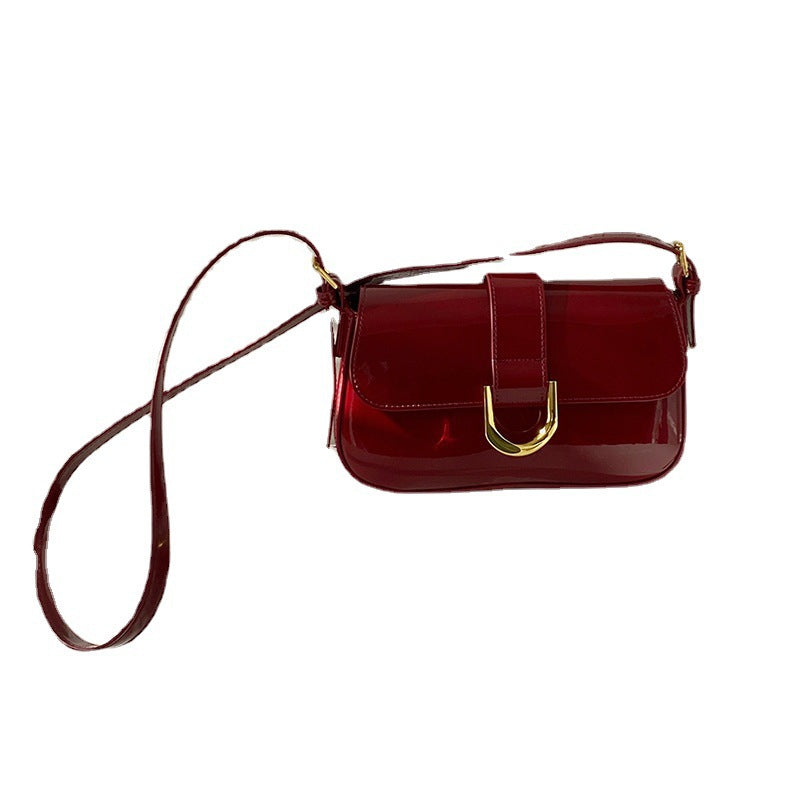 Women's Small Shoulder Bag – Retro Handbag with Horseshoe Buckle, Street Style Crossbody