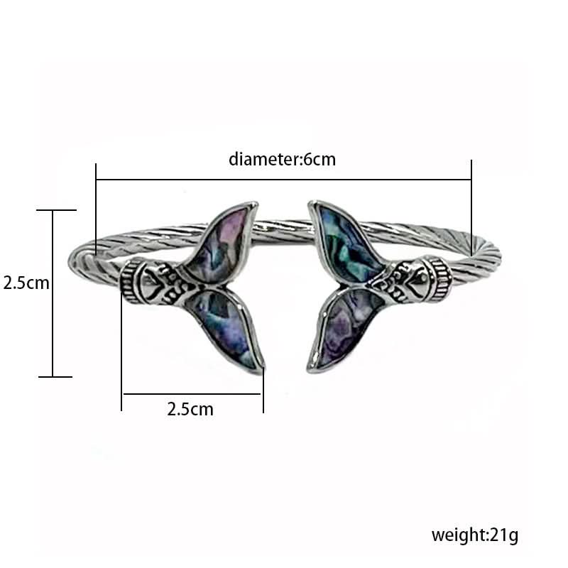Mermaid-Inspired Open Cuff Bracelet for Women