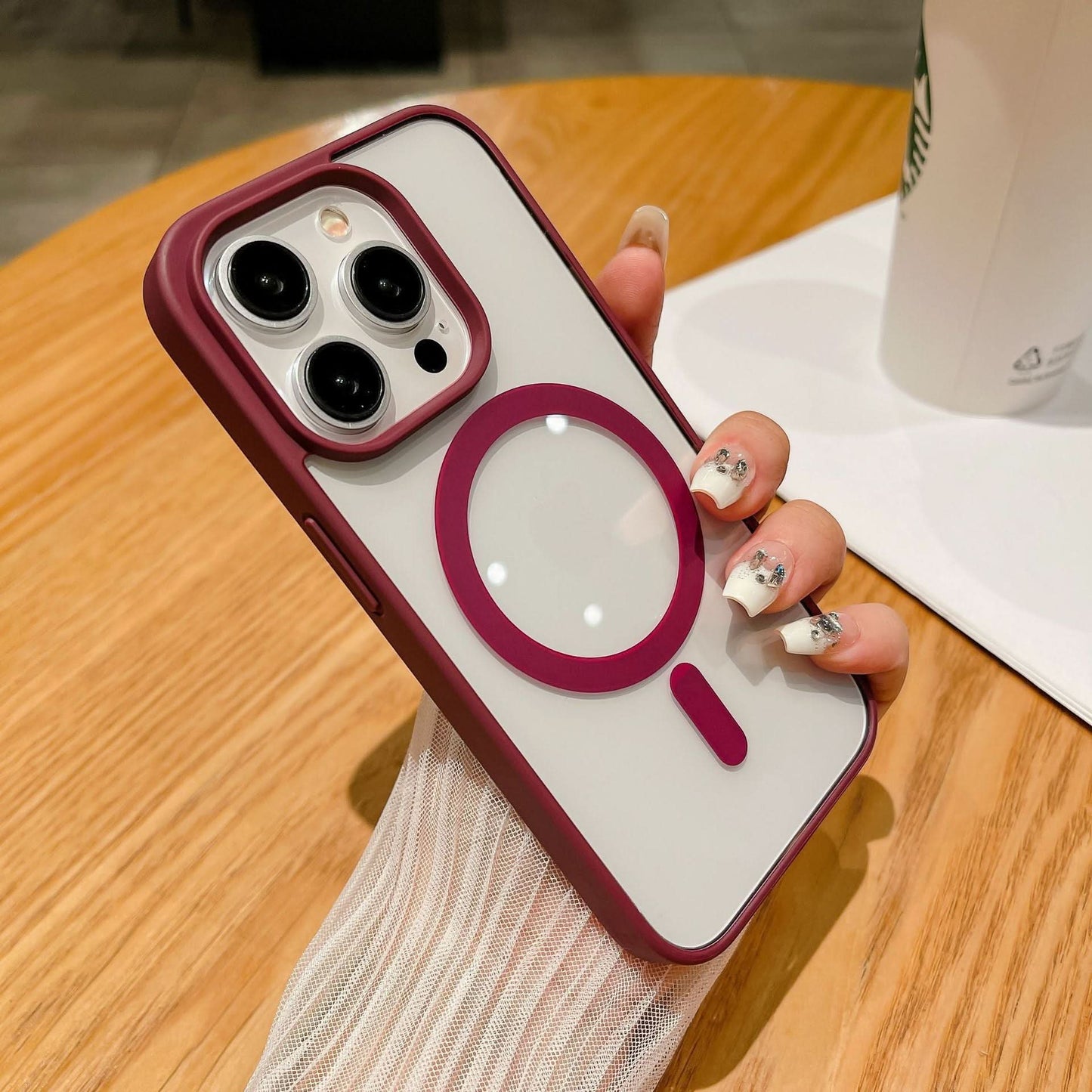 Magnetic Transparent iPhone Case, Frosted Protection