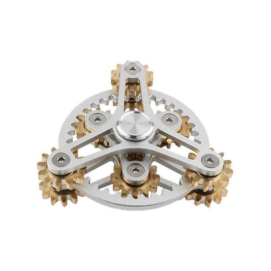 Gear Linkage Fidget Spinner – 9-Tooth Metal Gyroscope Decompression Toy for Kids & Adults