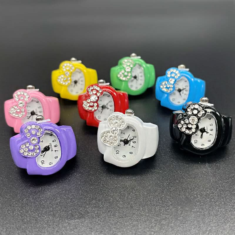 Women's Diamond Ring Watch – Elegant Quartz Finger Watch