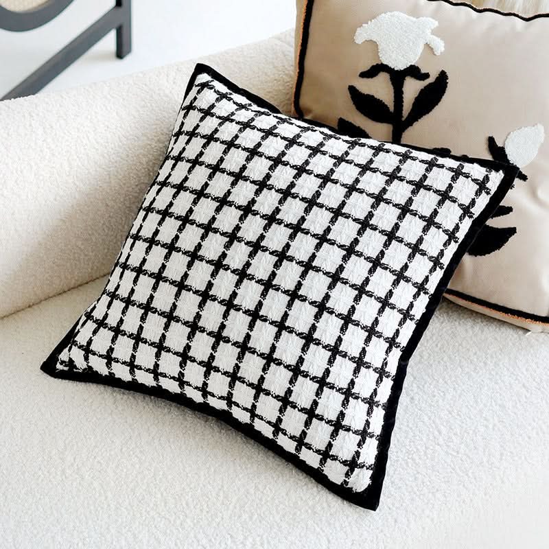 1 pc Premium High-Grade Retro Brown Plant Oatmeal Cream Sofa Pillow Cover