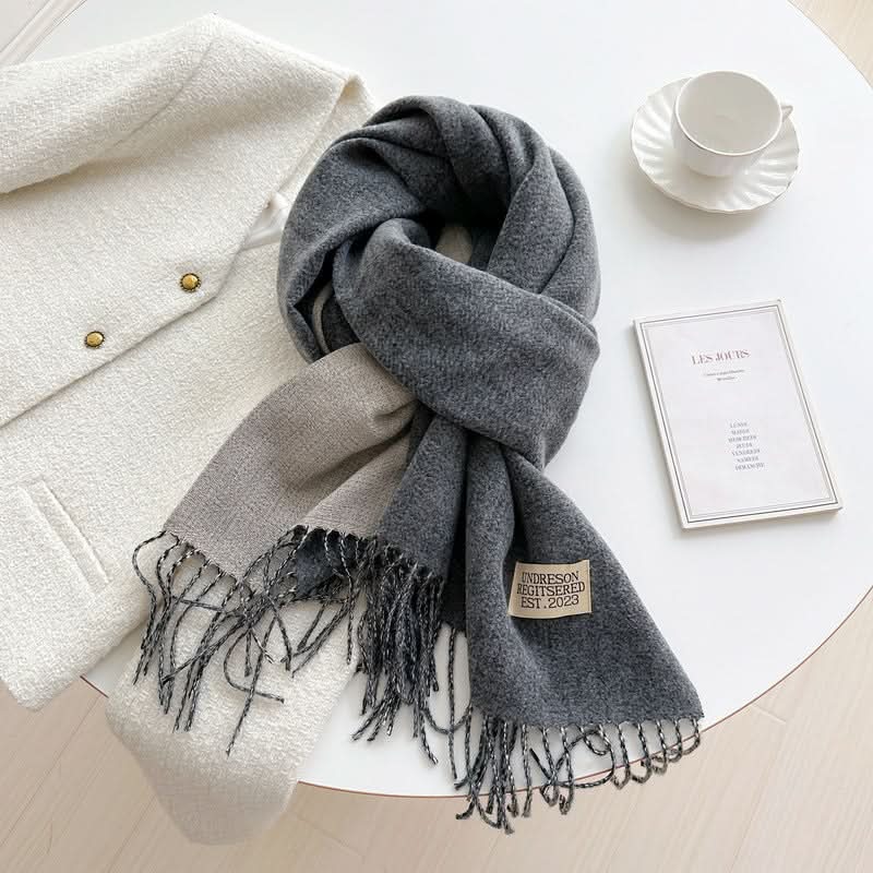 Korean Style Double-Sided Imitation Cashmere Scarf