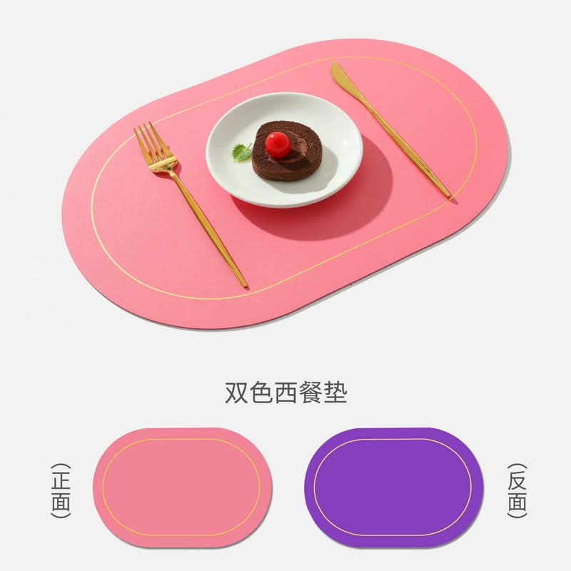 Leather PVC Non-Slip Dining Table Mat