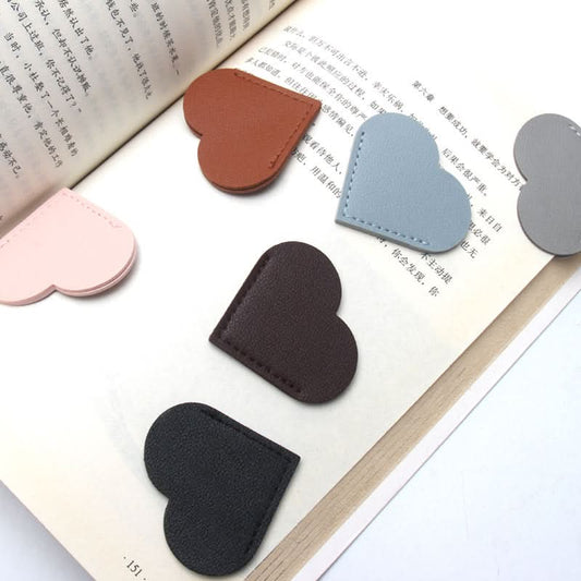 Pack of 2-pcs Heart-Shaped Leather Bookmark