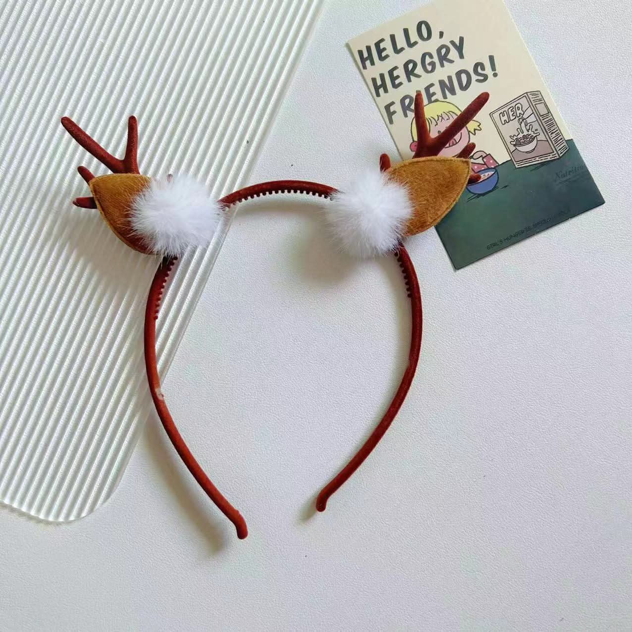Christmas Red Antler Headband for Kids & Adults