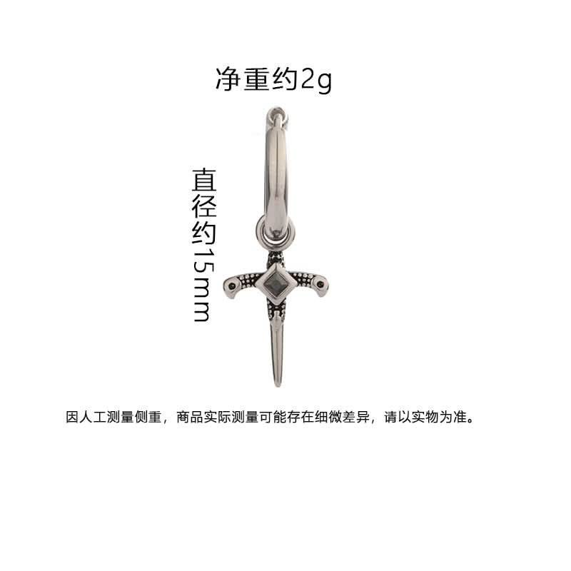 Black Zircon Cross Punk Style Earrings – Unisex Jewelry
