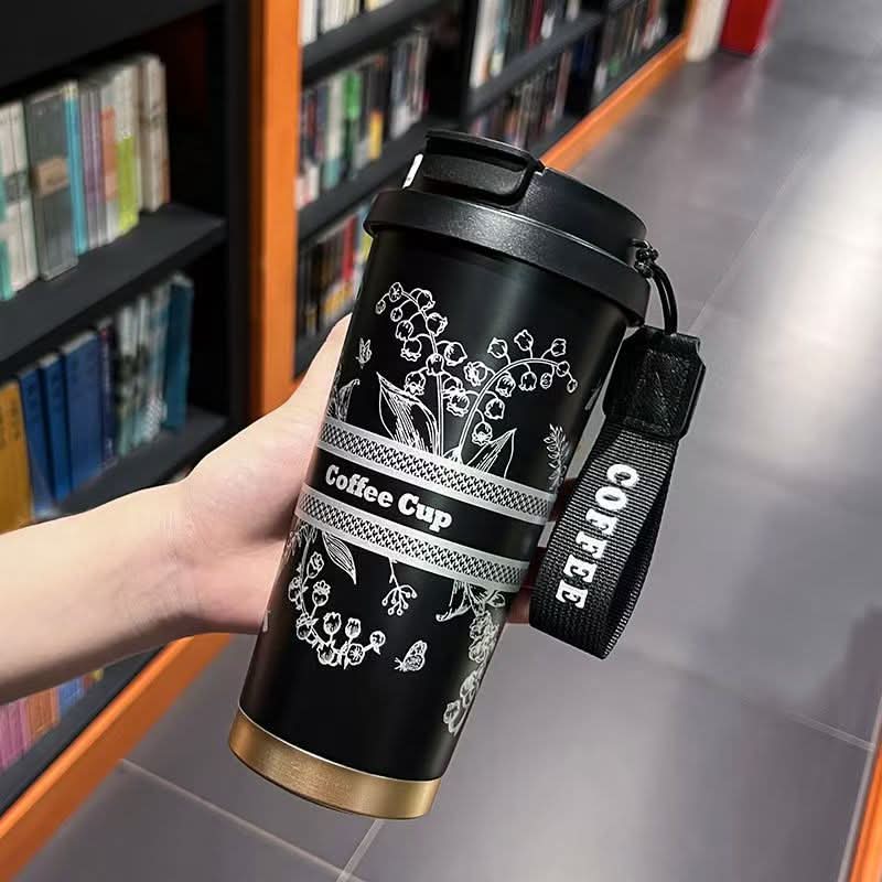 316 Stainless Steel Thermos Coffee Cup – Elegant Double-Drink Travel Mug