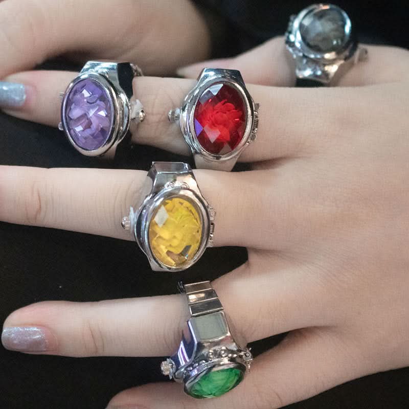 Women's Crystal Cover Ring Watch – Elegant Oval Quartz Finger Watch