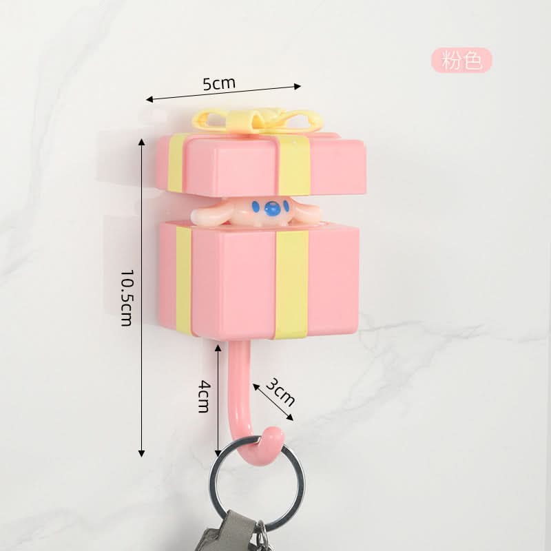 Cute Gift Box Key Hook – Punch-Free Adhesive Hook