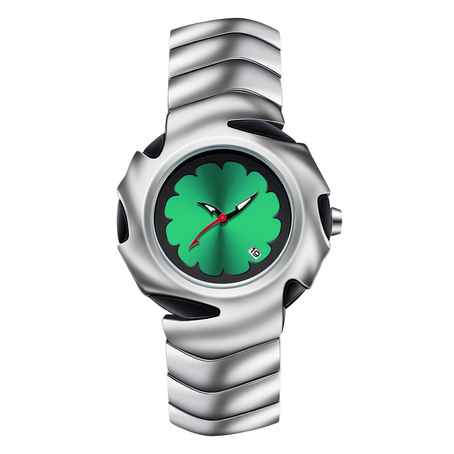 Blade Design Waterproof Men’s Quartz Watch – 50M Silver Alloy Strap Timepiece
