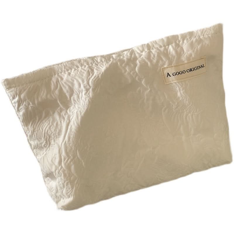 Hepburn-Style Canvas Cosmetic Bag – 3D Printed Travel Toiletry Organizer