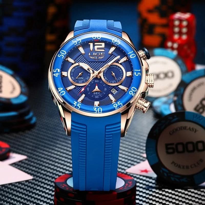 Men’s Quartz Sports Chronograph Watch –Silicone Strap