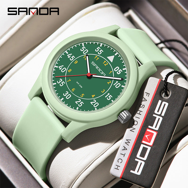 Sanda Waterproof Quartz Watch – Luminous Sports Watch for Students & Kids
