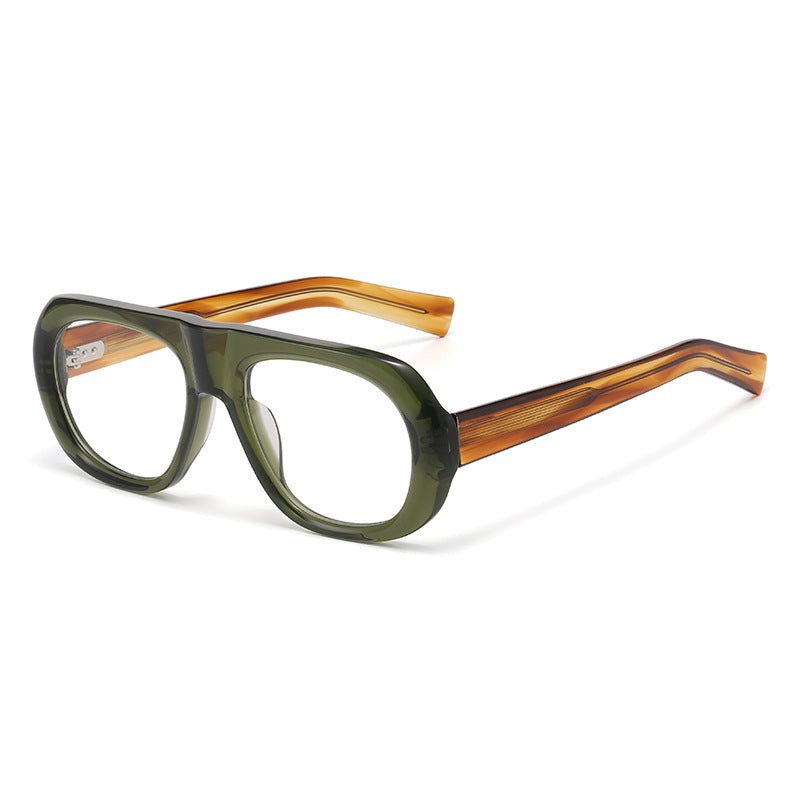 Acetate Oval Sunglasses – Minimal Mirror Finish, Lightweight European-Style Frame