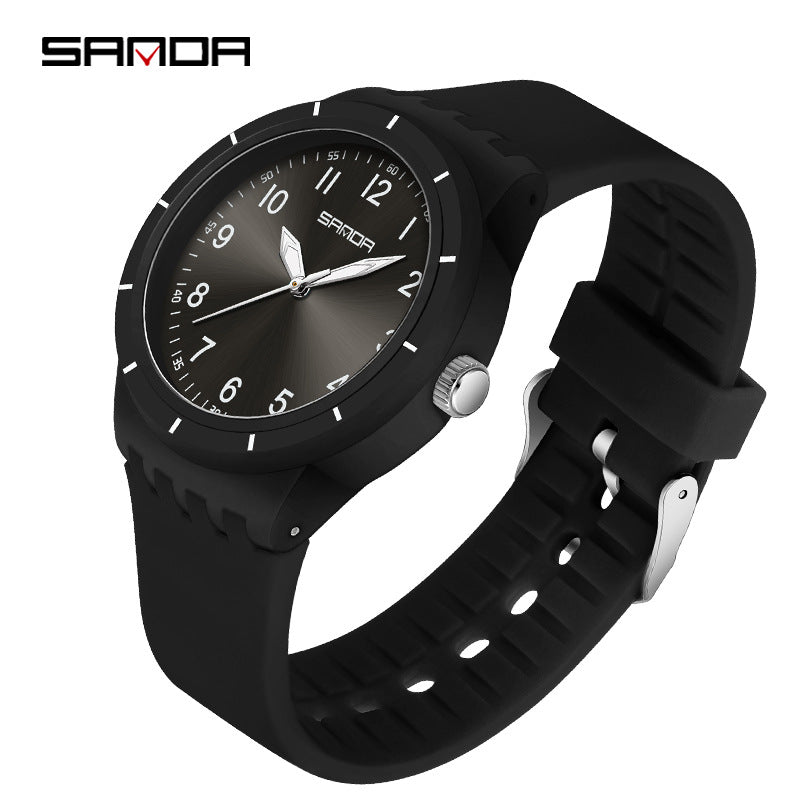 Sanda Luminous Quartz Watch – Waterproof Student Sports Wristwatch
