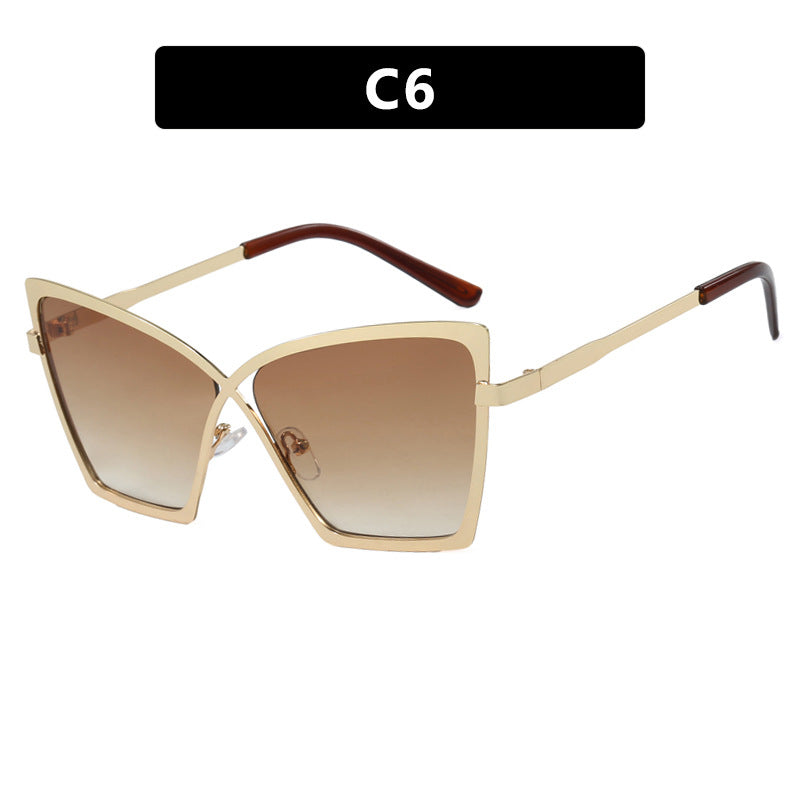 Cat-Eye Anti-Blue Light Glasses for Women – Large Frame Metal Eyewear, Myopia-Compatible