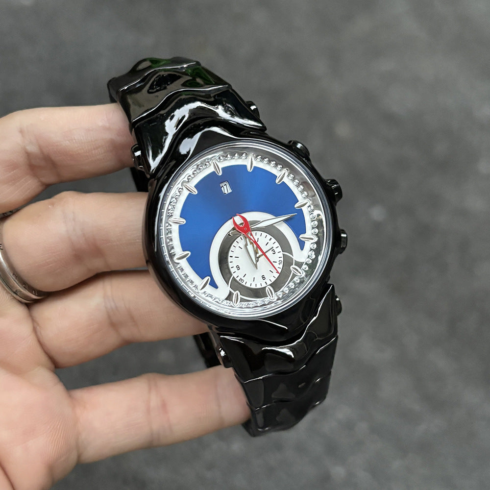 Retro Blade Watch for Men – Quartz Analog Luminous Dial with Alloy Strap