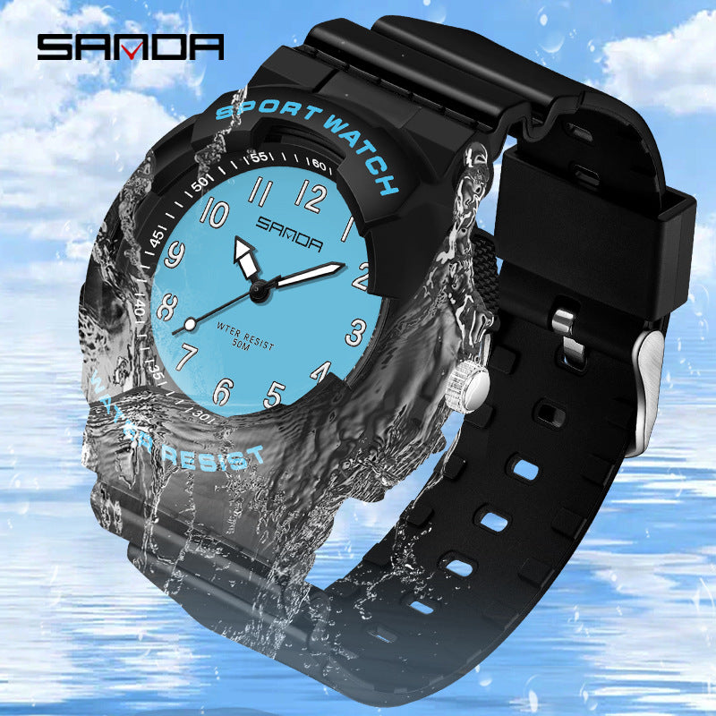Sanda Waterproof Digital Sports Watch – Stylish Unisex Quartz Watch for Teens