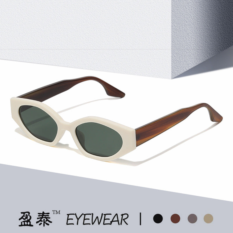 Color-Match Cat Eye Sunglasses for Women – Trendy Small Frame Fashion Shades