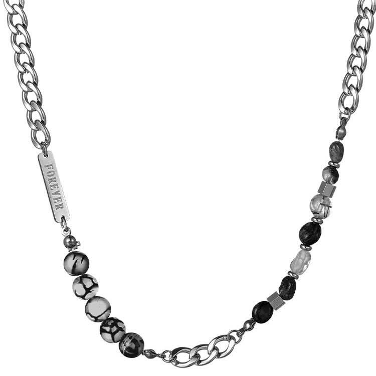 Men’s Ice Crack Stone Necklace – Fashion Jewelry