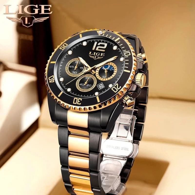 Men’s Quartz Sports Chronograph Watch with 24-Hour Dial & Calendar
