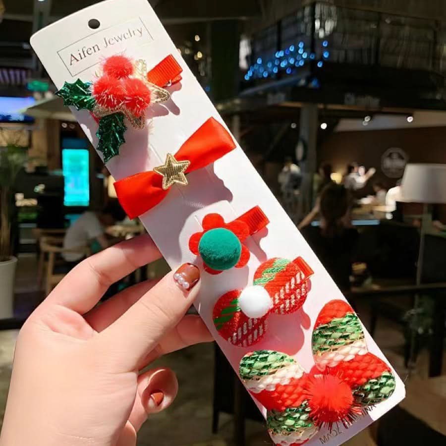 Christmas Santa Hairpins for Kids