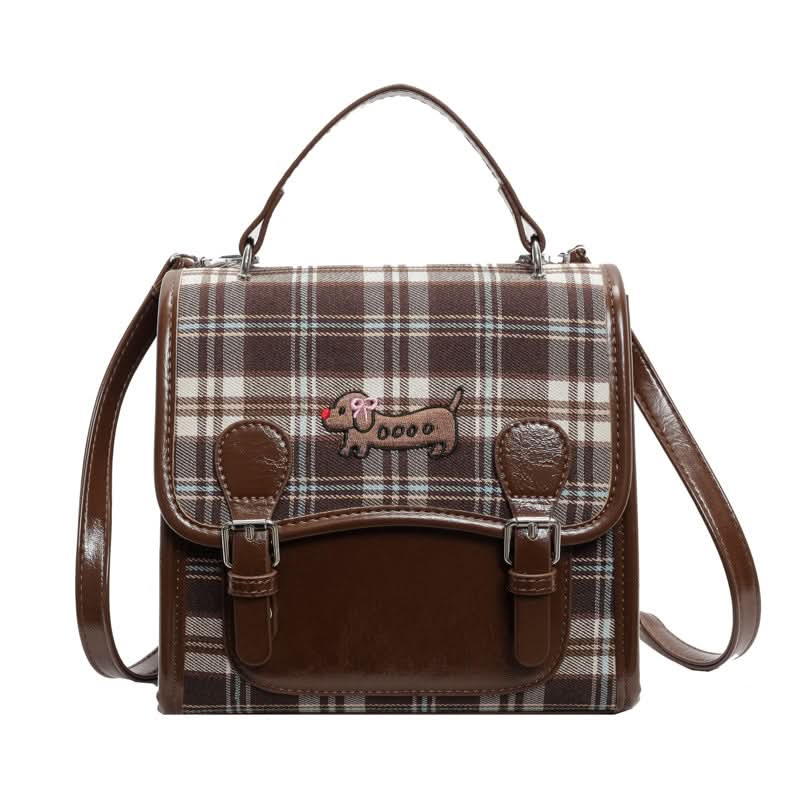 Women's Retro Plaid Small Backpack – Stylish Commuter Bag