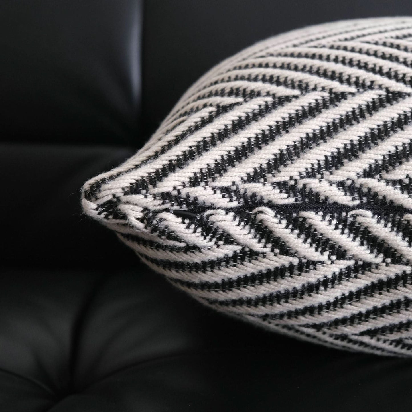Modern Herringbone Woolen Cushion Cover - Stylish Living Room Pillowcase