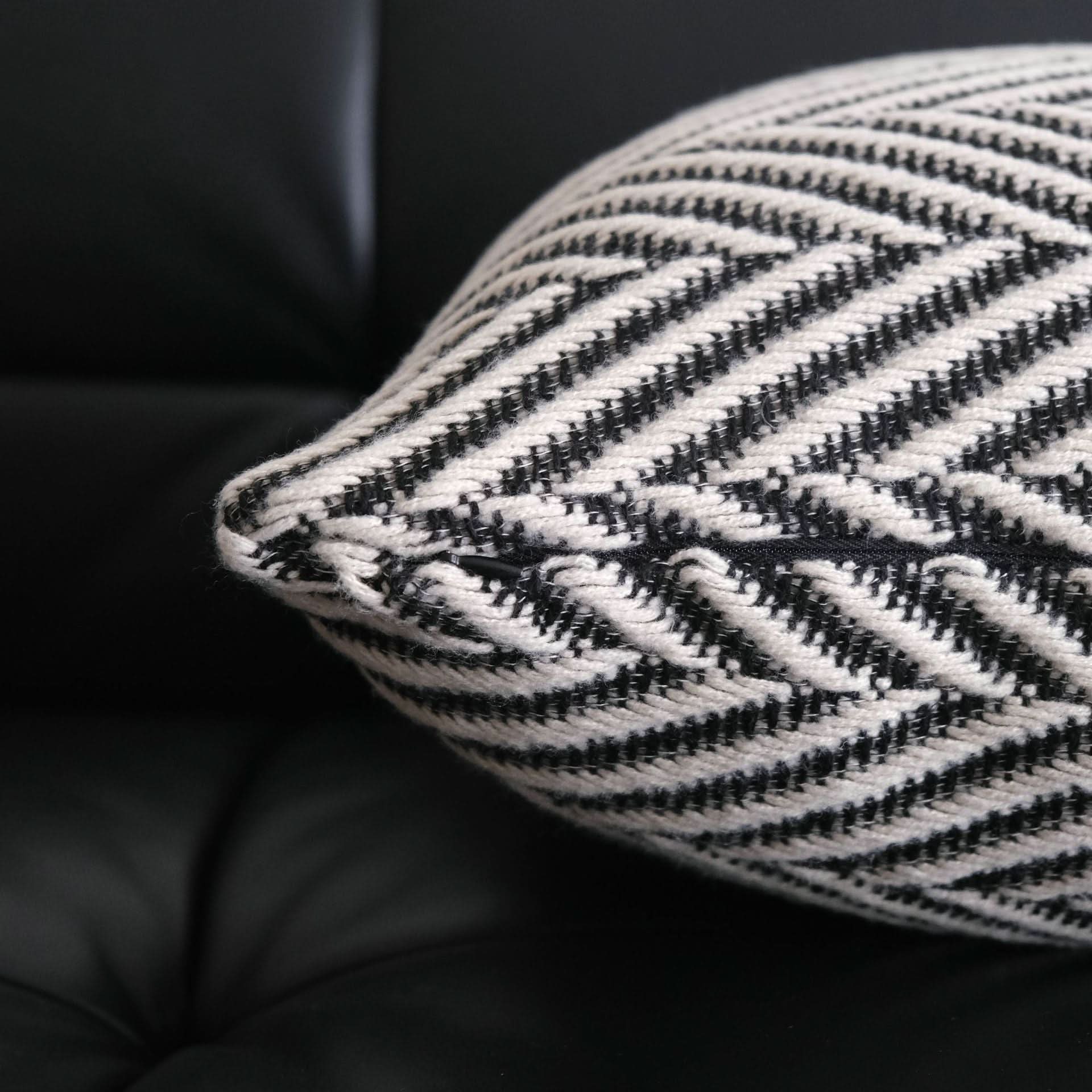 Modern Herringbone Woolen Cushion Cover - Stylish Living Room Pillowcase