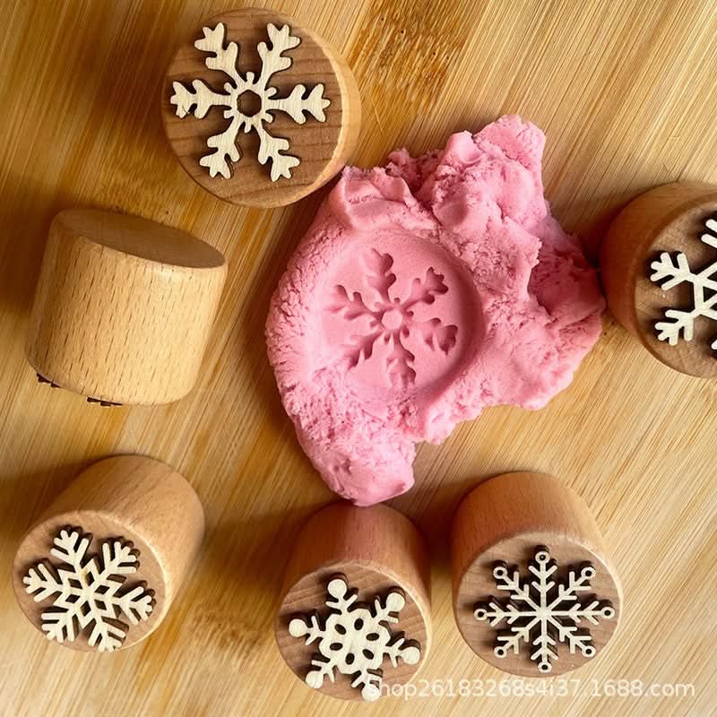 Children's Wooden Snowflake Stamp DIY Toy
