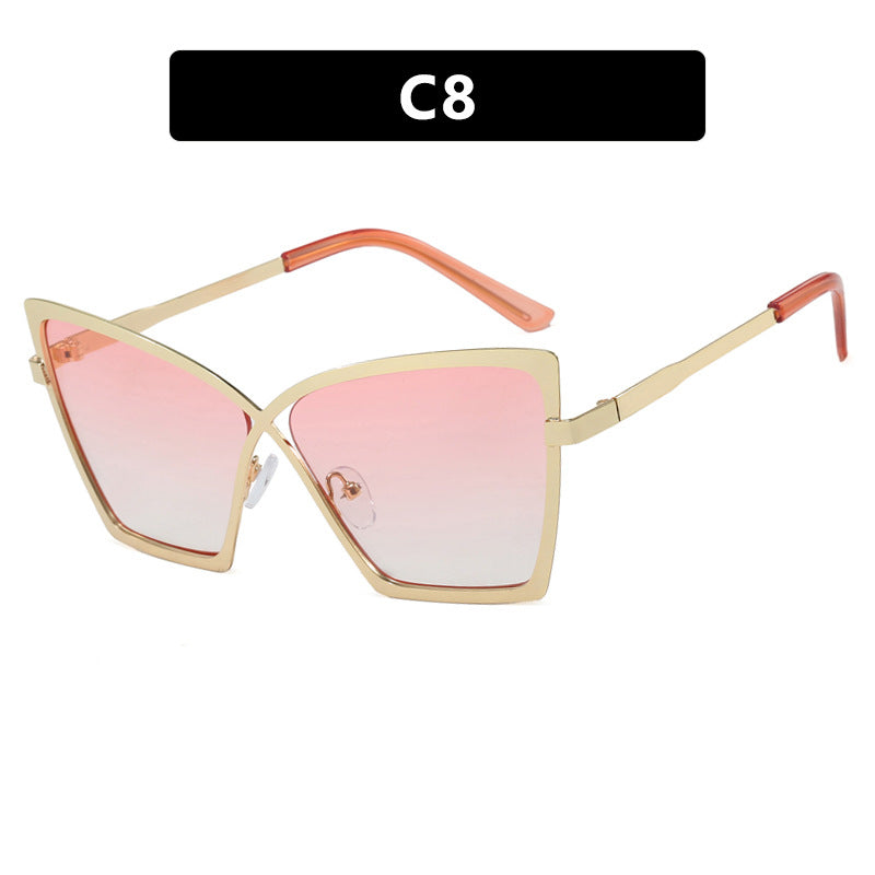 Cat-Eye Anti-Blue Light Glasses for Women – Large Frame Metal Eyewear, Myopia-Compatible