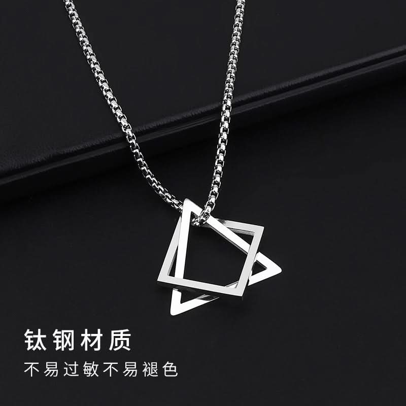 Men’s Hip-Hop Pendant Necklace – Geometric Chain