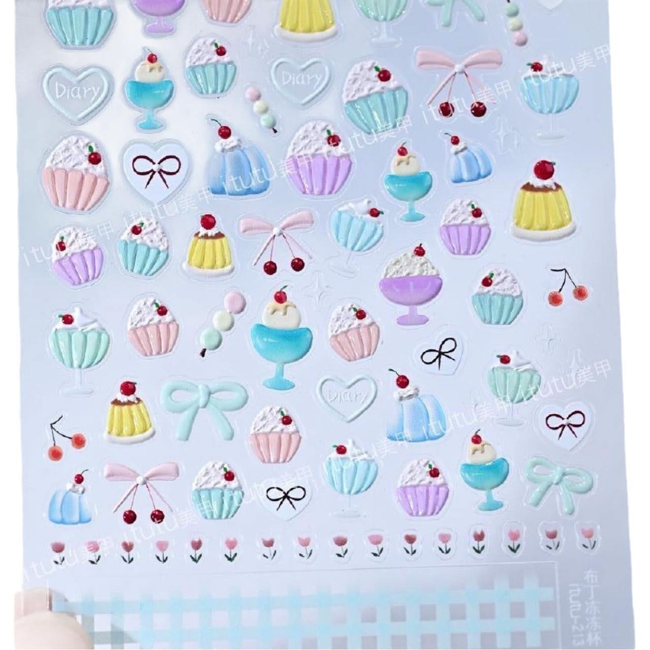 Colorful Jelly Cup Nail Stickers
