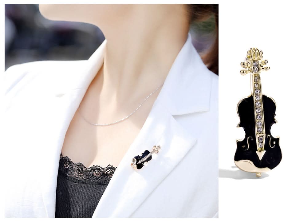 Vintage Alloy Rhinestone Brooch – For Jackets, Bags & Suits