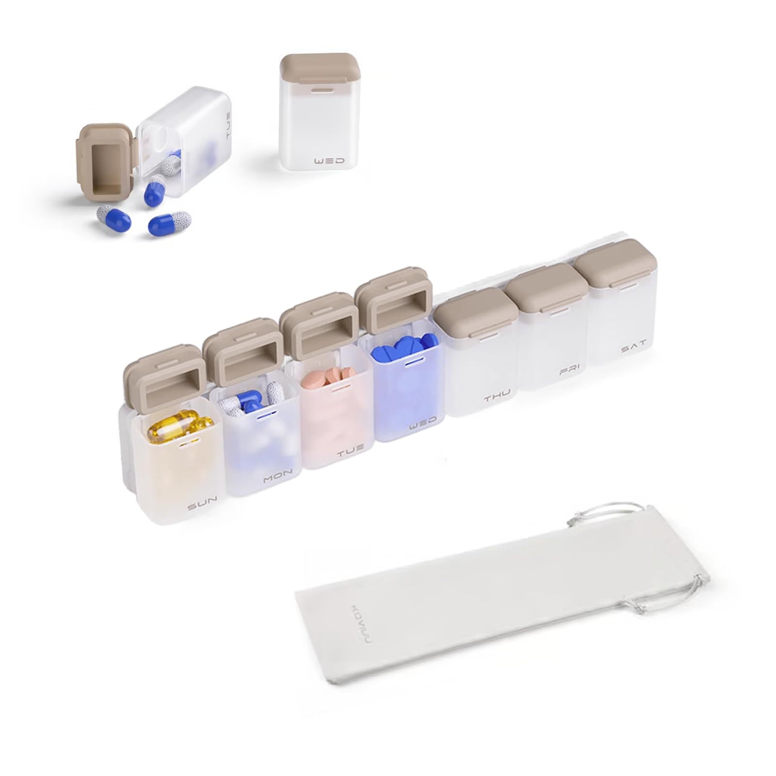 Magnetic Weekly Pill Organizer – Compact ABS Medicine Box for Daily Sorting & Storage