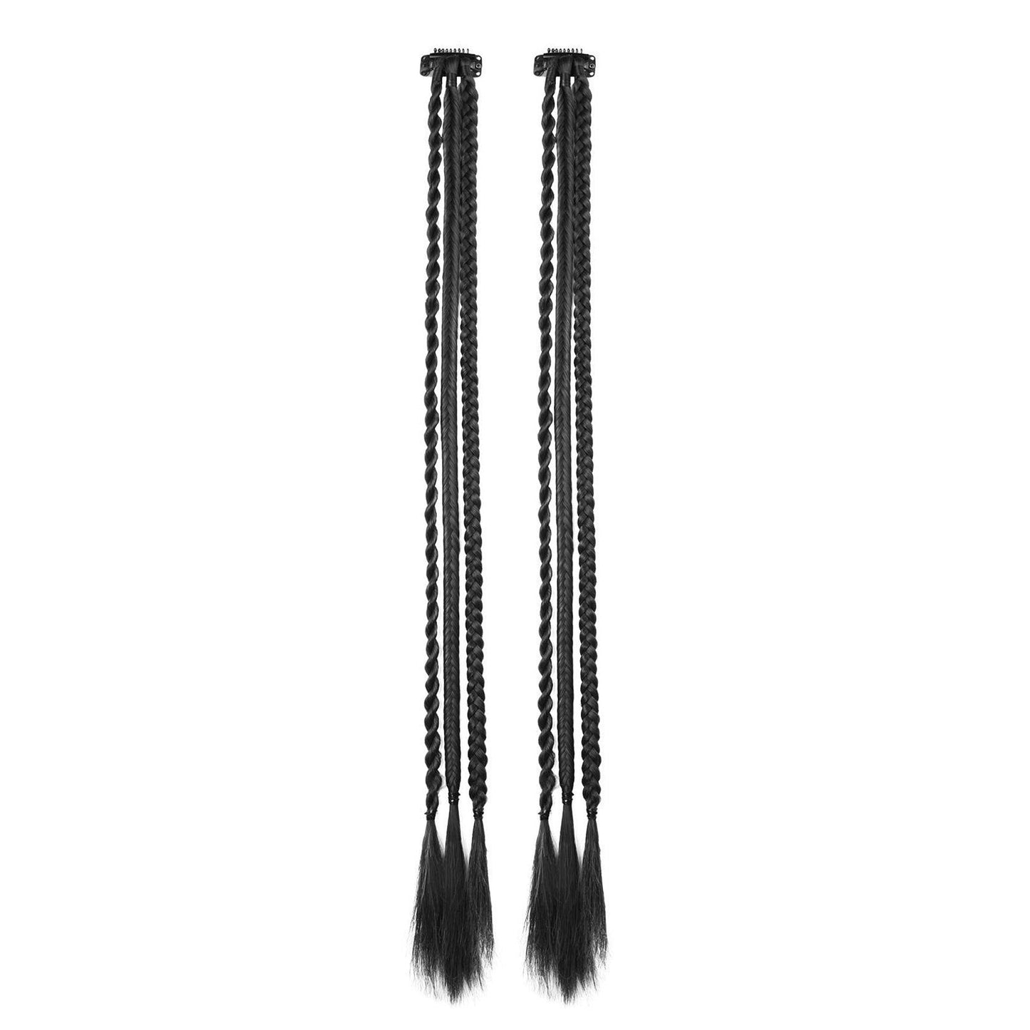 One-Clip Braided Hair Extension for Women – 3-Strand Boxing Braid Wig Piece - 22 inches