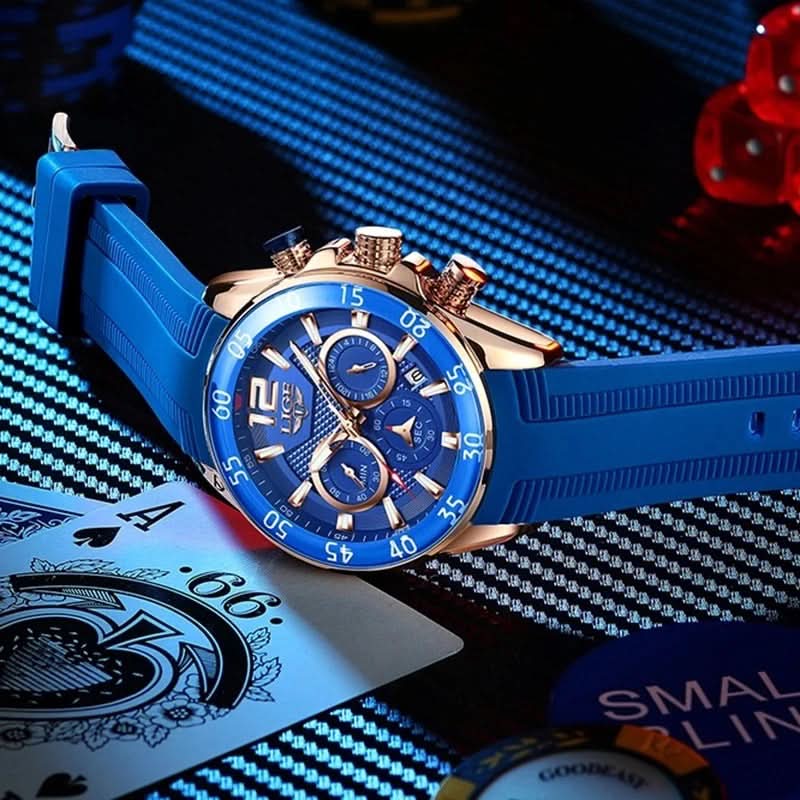 Men’s Quartz Sports Chronograph Watch –Silicone Strap