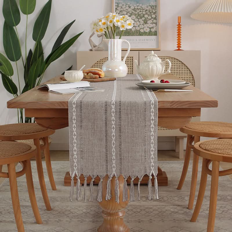 Table Flag Cotton & Linen Table Cloth – Handmade with Tassels