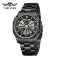 T-Winner Men’s Square Skeleton Automatic Mechanical Watch – Luminous Dial