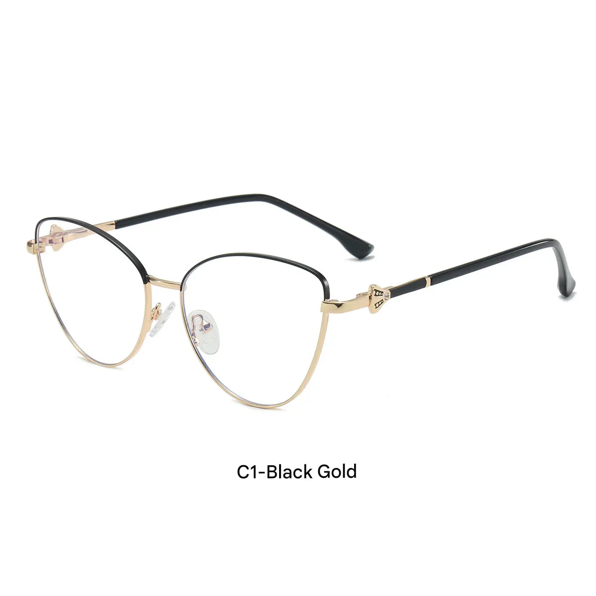 Ultra-Light Metal Cat Eye Blue Light Glasses – Trendy Butterfly Frame for Women