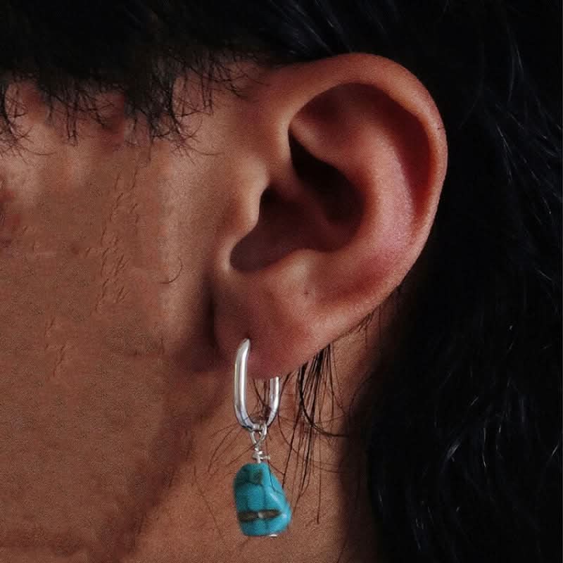 unisex Tibetan Handmade Blue Earrings