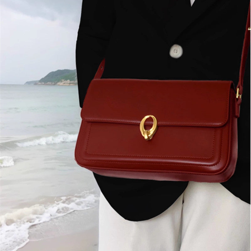Women's Red Wedding Shoulder Bag – Small PU Underarm Bag for Travel & Daily Style