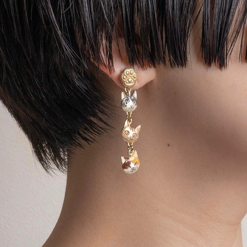 Cat Face Dangler Earrings – Cool Alloy Jewelry