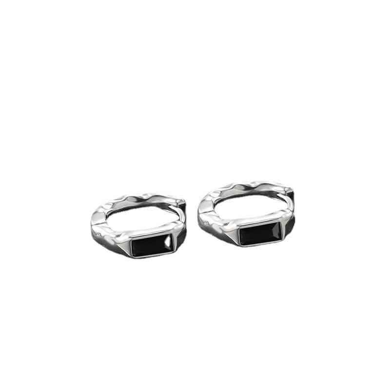 Men’s Black Hoop Earrings - Non-Pierced Ear Clips