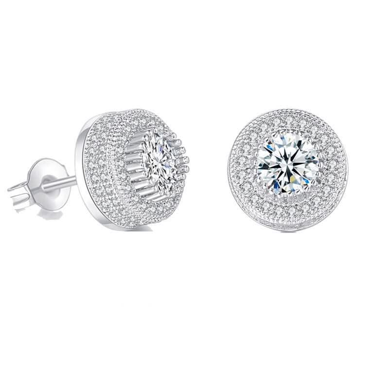Unisex Trendy Zircon Stud Earrings – European Style