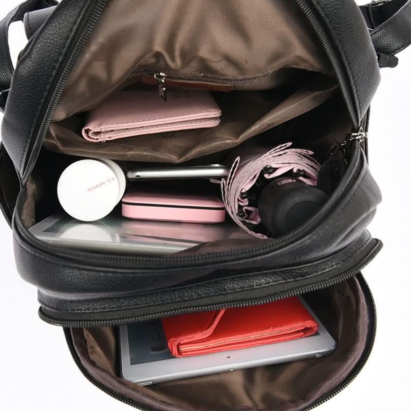 Women's PU Leather Shoulder Backpack – Casual Bag for Daily Use